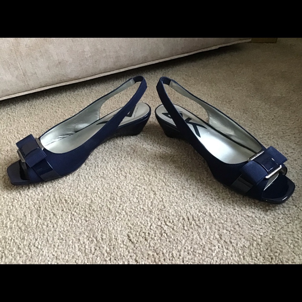 Navy sling backs by Anne Klein